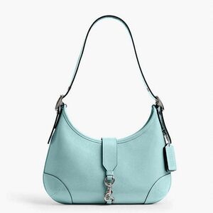 New! Coach Hampton Light Blue Leather Shoulder Bag